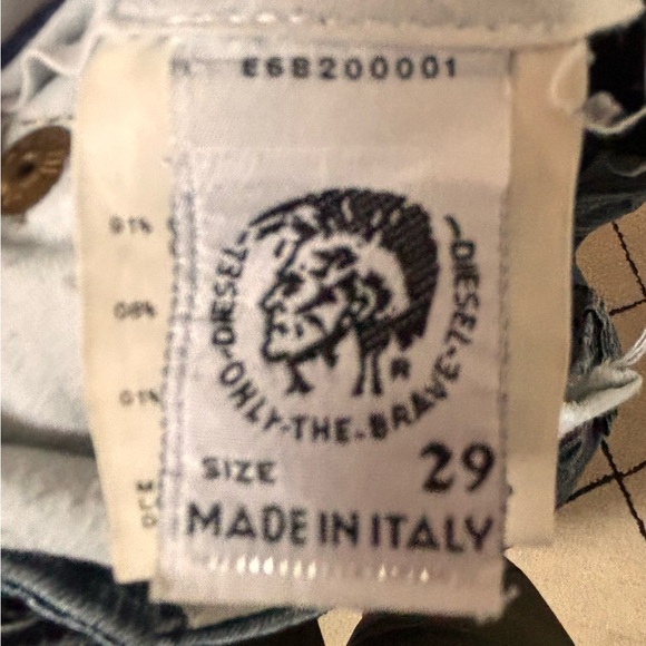 Diesel Blue Flare Wide Leg Jeans with Subtle Fading - Picture 3 of 3